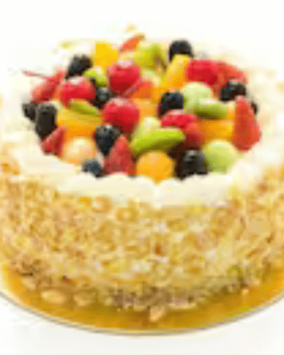 Fresh Fruit Custard Cake