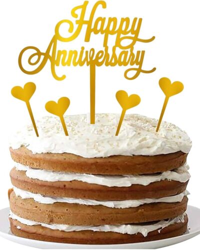 Vinyl Cut Happy Anniversary Premium Cake Topper