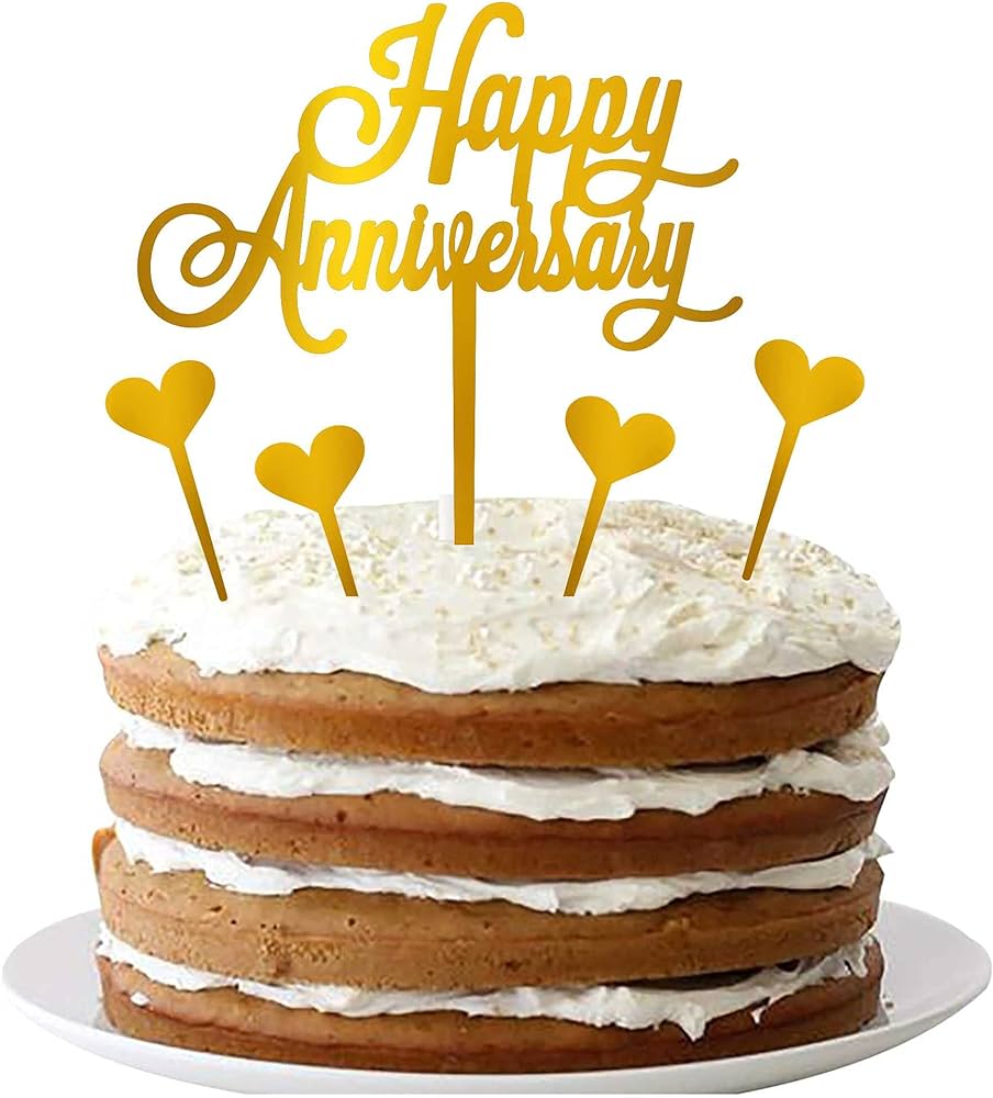 Vinyl Cut Happy Anniversary Premium Cake Topper