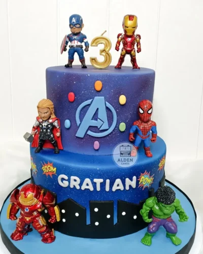 Avengers-Cake-with toys