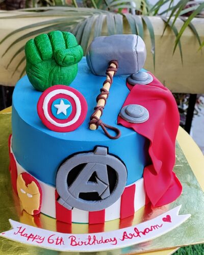 Avengers Theme Cake