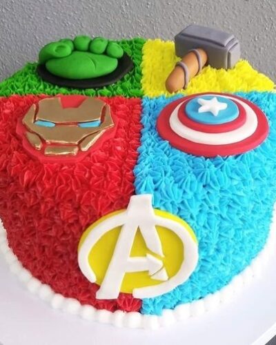 avengers-birthday cream-cake